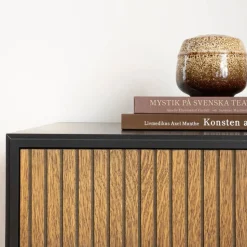Line byrå walnut/white 3 lådor kromben