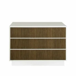Line byrå walnut/white 3 lådor sockel