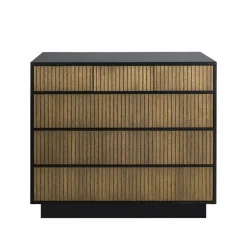 Line Hög byrå Walnut/black-3+3 lådor-sockel