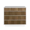 Line Hög byrå Walnut/white-3+3 lådor-sockel