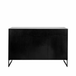 Line Hög skänk black 3dörrar+3lådor+1+1hylla svarta metallben