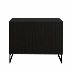 Line Hög skänk black 2dörrar+2lådor+1hylla svarta metallben