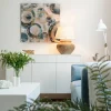 Line Hög skänk walnut/black 3dörrar+3lådor+1+1hylla svarta metallben
