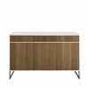 Line Hög skänk walnut/white 3dörrar+3lådor+1+1hylla kromben