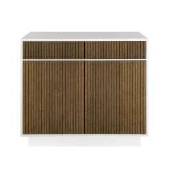 Line Hög skänk walnut/white 2dörrar+2lådor+1hylla sockel
