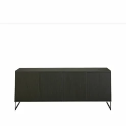 Line skänk black 4dörrar+1+1hylla svarta metallben