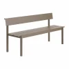 Linear Steel bänk med ryggstöd Taupe 170x34 cm
