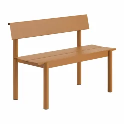 Linear Steel bänk med ryggstöd Burnt orange 110x34 cm