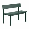 Linear Steel bänk med ryggstöd Dark green 110x34 cm