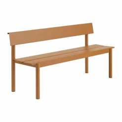 Linear Steel bänk med ryggstöd Burnt orange 170x34 cm
