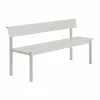 Linear Steel bänk med ryggstöd Grey 170x34 cm
