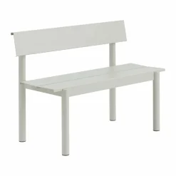 Linear Steel bänk med ryggstöd Grey 110x34 cm