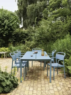 Linear Steel bord 200x75 cm Pale blue