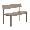 Linear Steel bänk med ryggstöd Taupe 110x34 cm