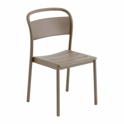 Linear steel side chair stol Taupe