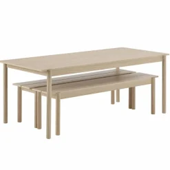 Linear träbänk ek 170 cm