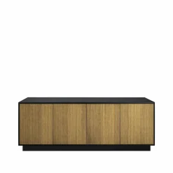 Line skänk walnut/black 4dörrar+1+1hylla sockel