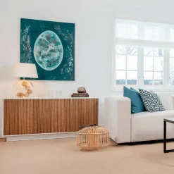 Line skänk walnut/white 2dörrar+1hylla kromben