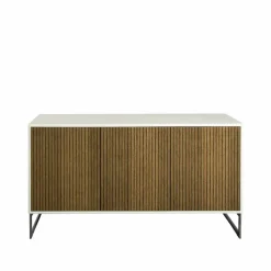 Line skänk walnut/white 3dörrar+2hyllor kromben