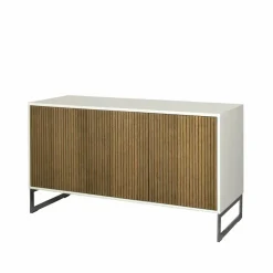 Line skänk walnut/white 3dörrar+2hyllor kromben