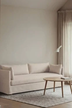 Linnevik soffa Caleido beige 9600-vitoljad ek 4-sits med kappa