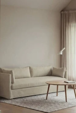 Linnevik soffa Luiza beige 3981-vitoljad ek 4-sits med kappa