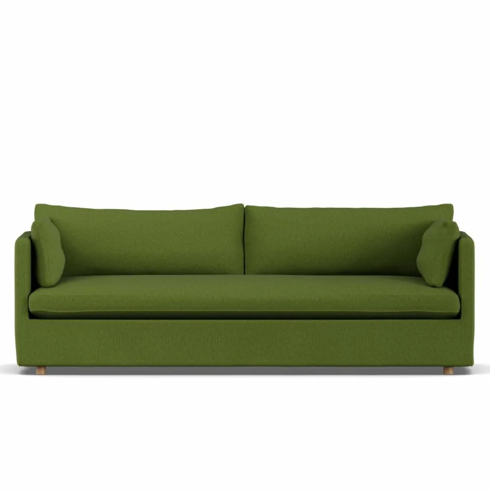 Linnevik soffa Luiza Green 3975-vitoljad ek 4-sits med kappa