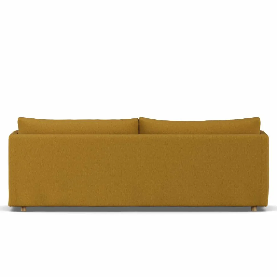 Linnevik soffa Luiza Mustard 3972-vitoljad ek 4-sits med kappa