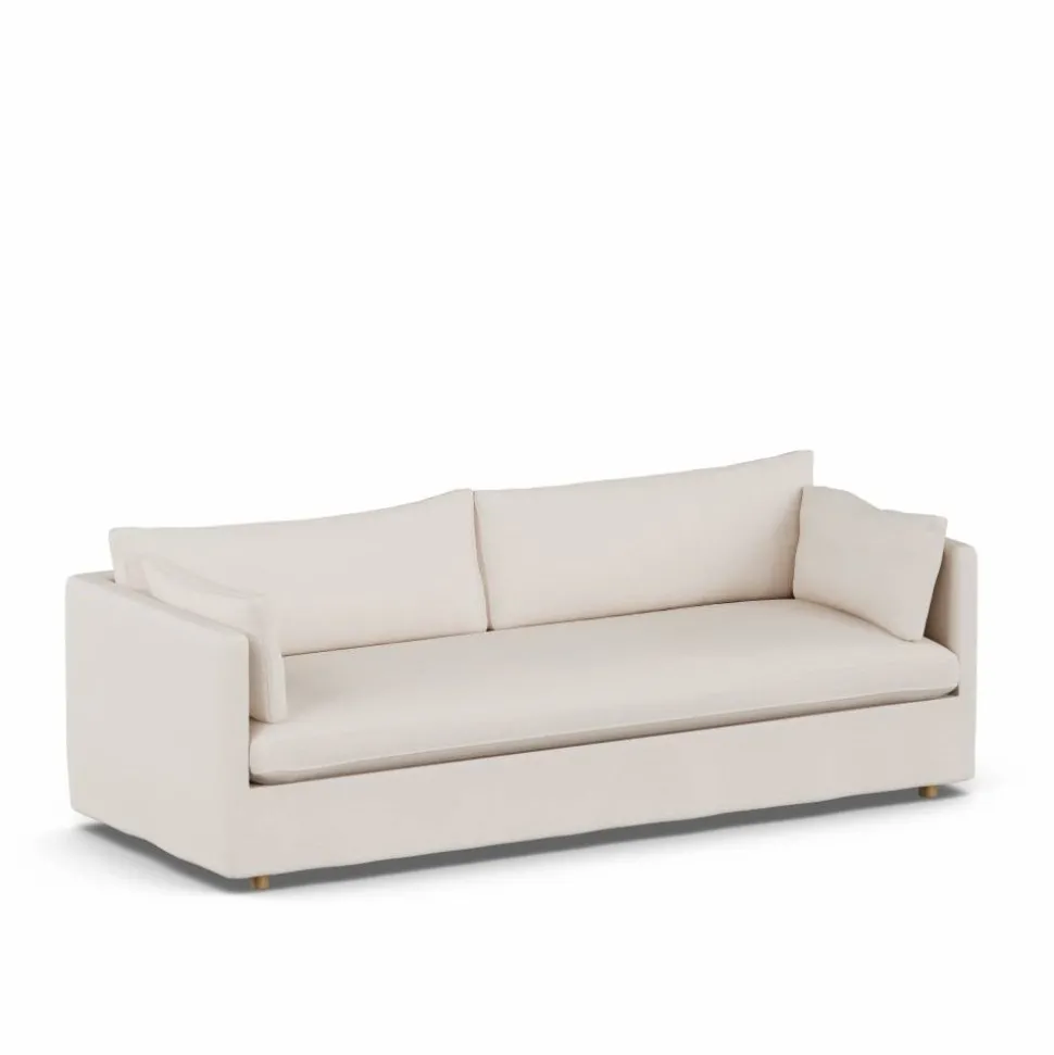 Linnevik soffa Same Off White 6671-vitoljad ek 4-sits med kappa