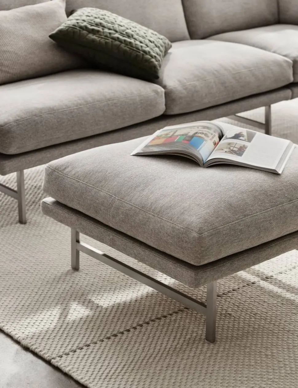 Lissoni PL115 hörnsoffa Clay 012-rostfritt stål