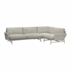 Lissoni PL114 L vänsterställd hörnsoffa Clay 012-rostfritt stål
