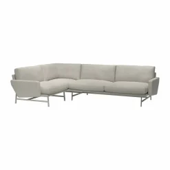 Lissoni PL114 R högerställd hörnsoffa Clay 012-rostfritt stål