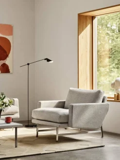 Lissoni PL111S lounge chair small Clay 012-rostfritt stål