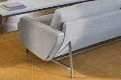 Lissoni soffa 2-sits PL112S Grace-dark brown-mattborstad krom