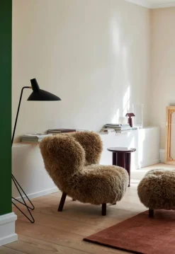 Little Petra VB1 fåtölj inkl. pouf ATD1 Oljad valnöt-Sheepskin honey