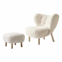 Little Petra VB1 fåtölj inkl. pouf ATD1 Vitoljad ek-Moonlight