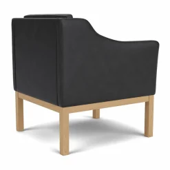 L46 MK155 easy chair karmstol Lackerad ek-läder svart
