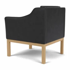 L46 MK155 easy chair karmstol Lackerad ek-läder svart