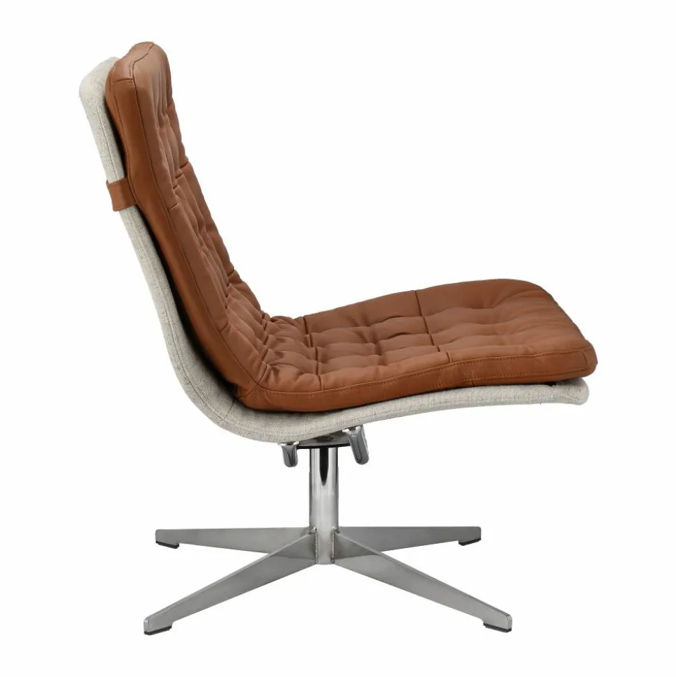 Loholm fåtölj med snurrfunktion Konjaksfärgat läder-Bern Beige 0341