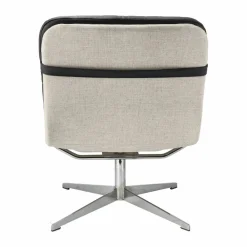 Loholm fåtölj med snurrfunktion Svart läder-Bern Beige 0341