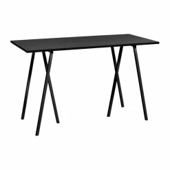 Loop Stand incl. support barbord 77 5x160 cm Black-black linoleum-black ash