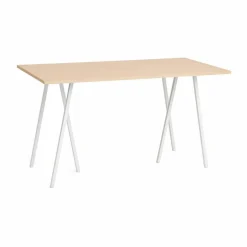Loop Stand incl. support barbord 87 5x180 cm White-clear lacq. oak
