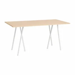 Loop Stand incl. support barbord 92 5x200 cm White-clear lacq. oak