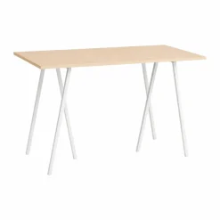 Loop Stand incl. support barbord 77 5x160 cm White-clear lacq. oak
