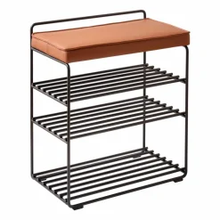 Lower East Seat hylla-pall 50x28x58 cm Black-cognac leather