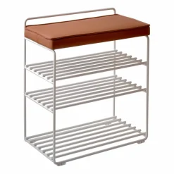 Lower East Seat hylla-pall 50x28x58 cm White-cognac leather