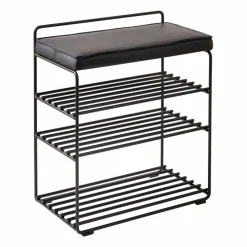 Lower East Seat hylla-pall 50x28x58 cm Black-black leather