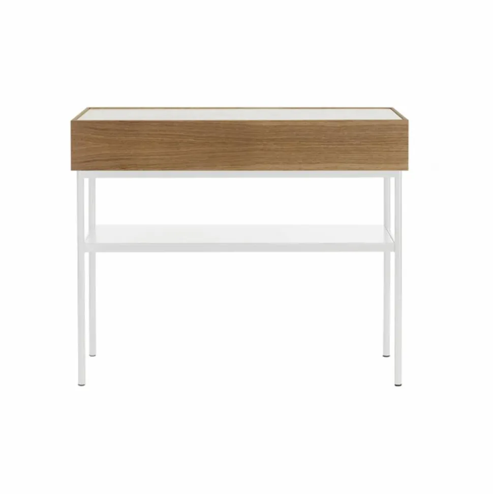 Luc 100 konsolbord Valnötsbetsad ek-Carrara marmor P4