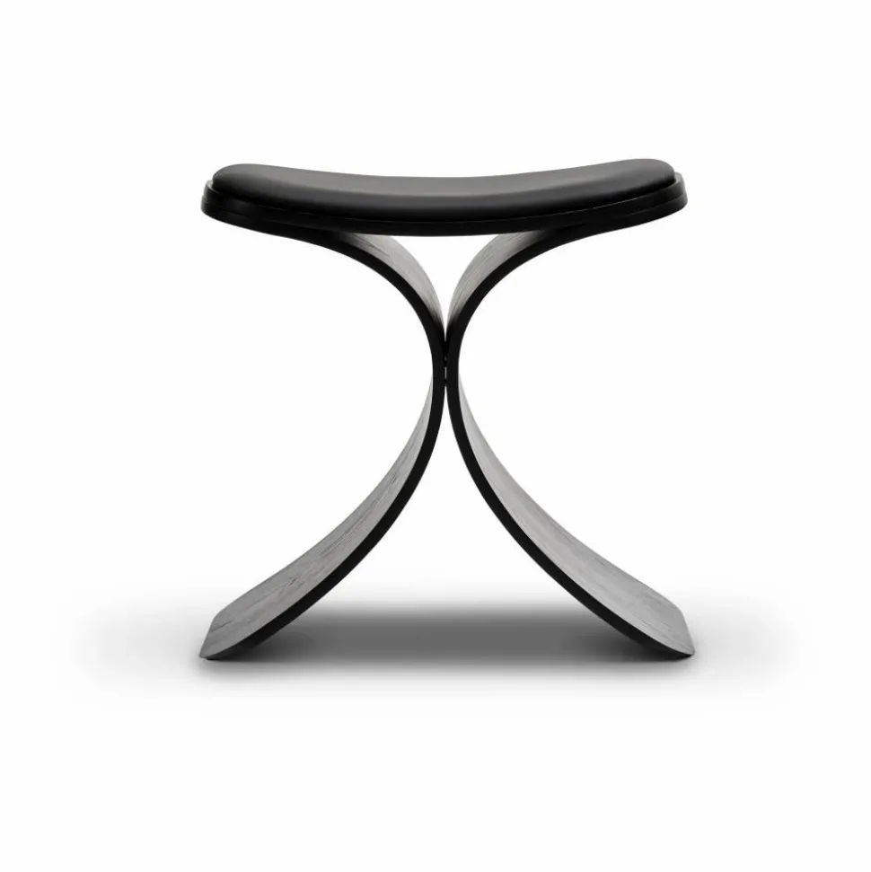Luno pall 48x28x72 cm Svart ek-svart läder