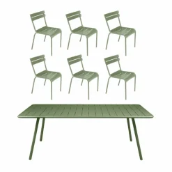 Luxembourg bord 207x100 cm + 6 stolar Cactus
